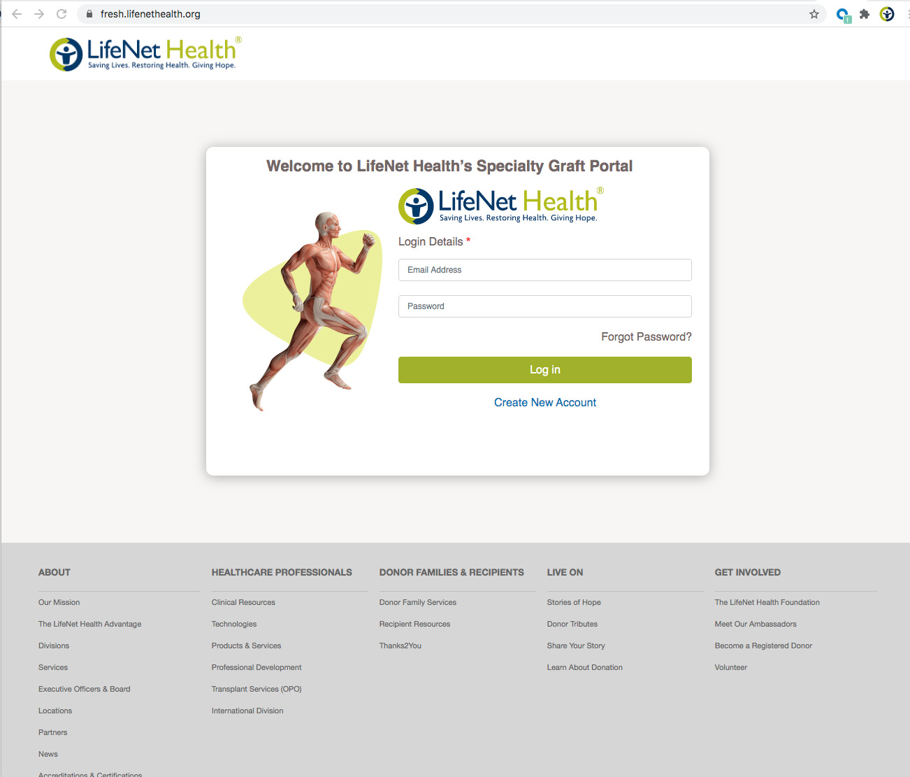 LifeNet Health fresh osteochondral allograft website
