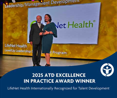 ATD honored LifeNet Health with an Excellence in Practice Award for its practice in the Talent Development category. 