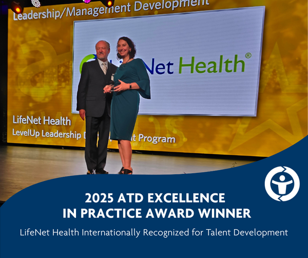 ATD honored LifeNet Health with an Excellence in Practice Award for its practice in the Talent Development category. 