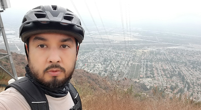 Sergio Arriaga at top of mountain